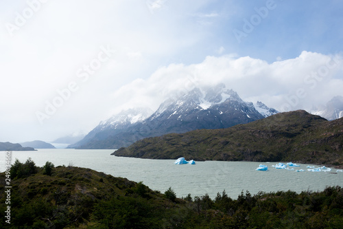 Icebergs on Grey Lake  Chile  Torres del Paine
