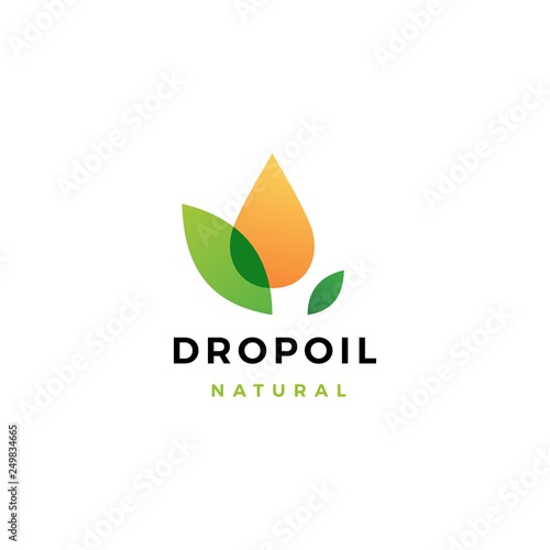 drop oil leaf logo vector icon illustration