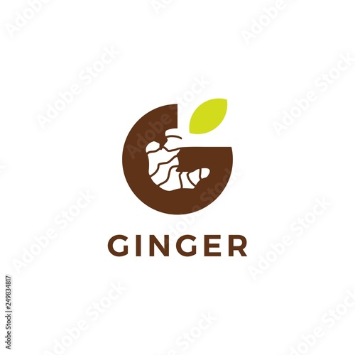 G letter ginger logo vector icon in negative space style
