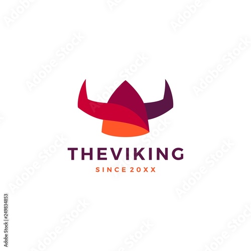 viking helmet logo vector icon illustration