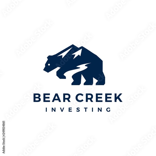 bear creek mount logo vector icon illustration
