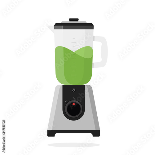 Blender illustration with green smoothie stationary Vector Icon