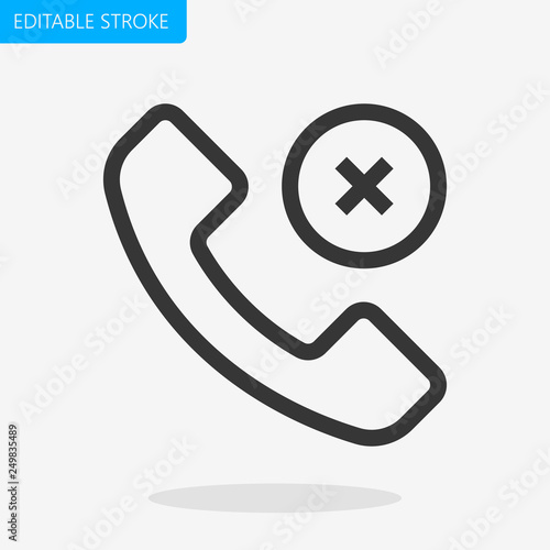 Close Call Line Icon Editable Stroke Pixel Perfect Vector