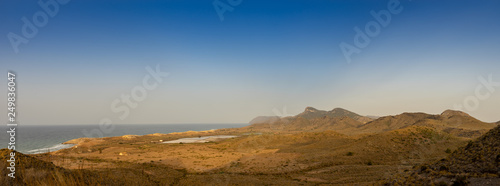 Panorama of desert meeting the ocean