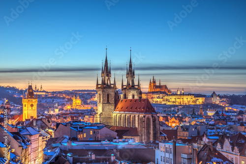 Prague panoramic view over historical center