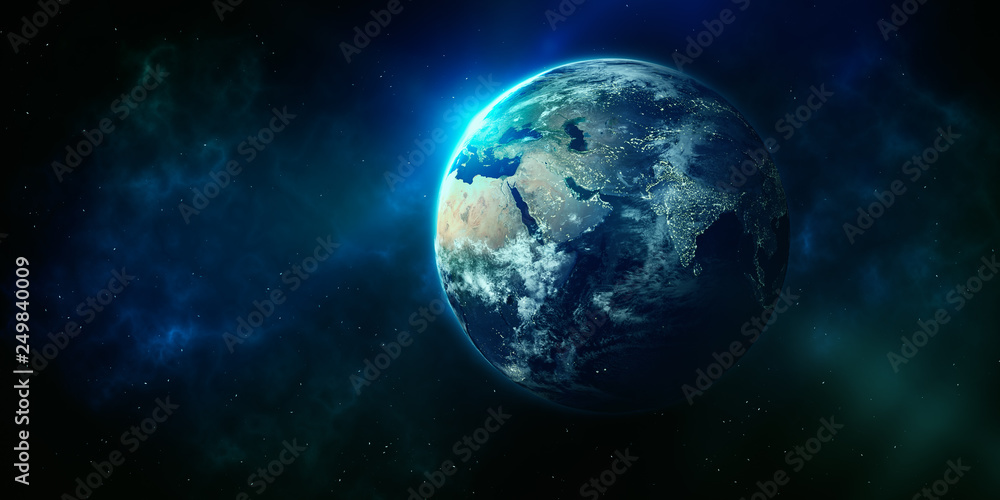 Blauer Planet unsere Erde im Weltall
