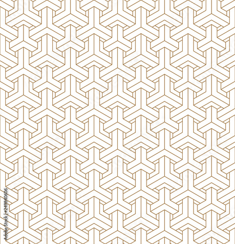 Seamless geometric pattern based on japanese pattern kumiko.