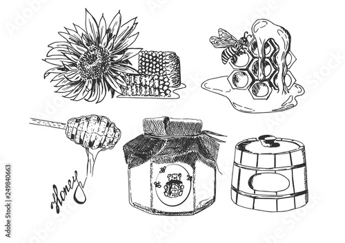 Sweet monochrome honey collection set
