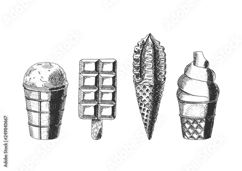 set of  ice cream