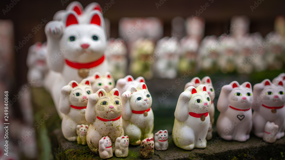 Numerous maneki-neko, or also known as Numerous maneki-neko, or also known as