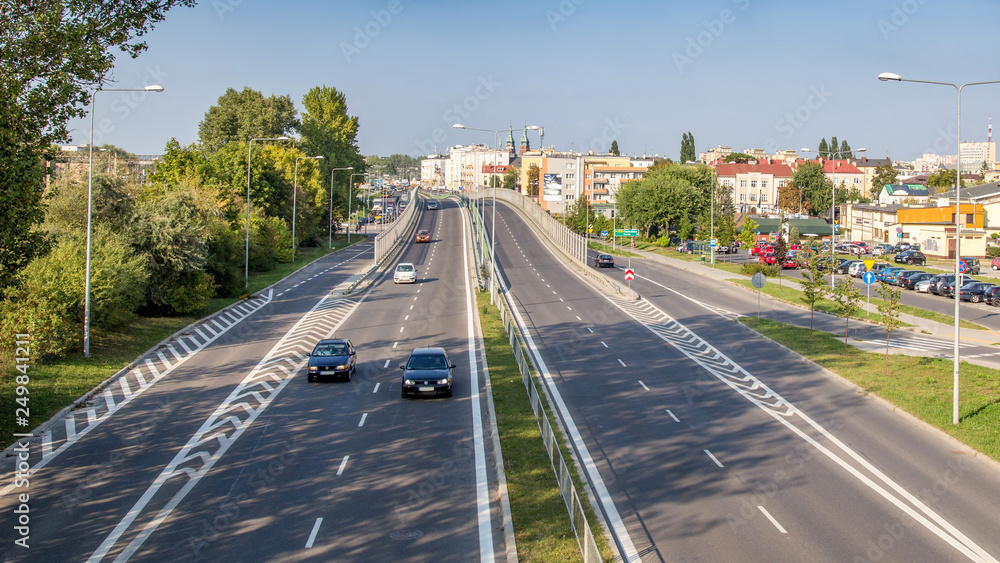 Kielce, road, view of center City