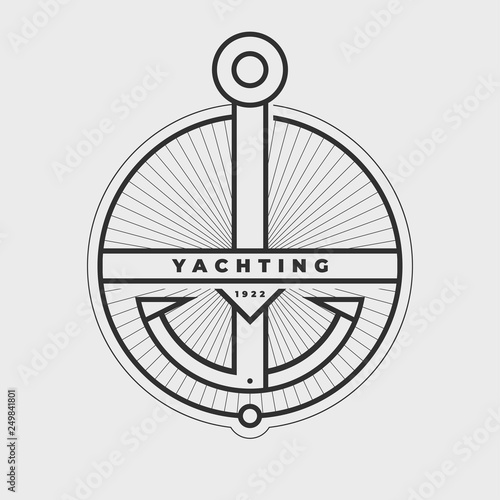 Yachting club logo set. Yachting, yahct club logo set with boad, sail. Yacht sport. Vector illustration.