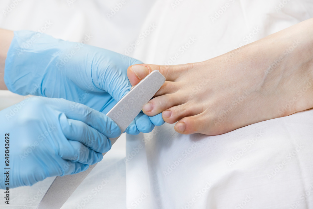 Process of pedicure at beauty salon Process of pedicure at beauty salon