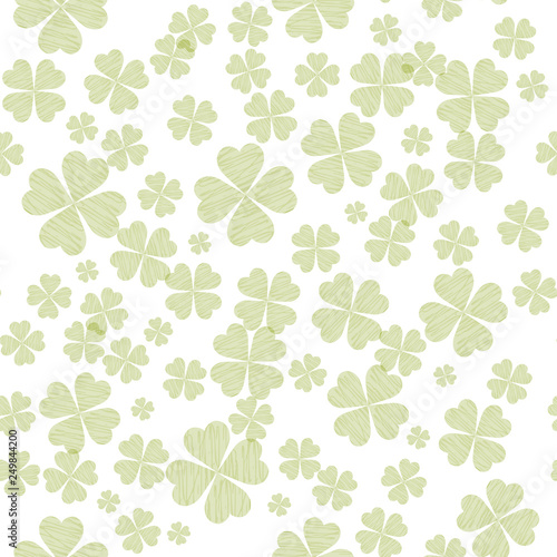 Abstract seamless pattern with green shamrock