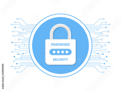 Lock Security Password Security Circuit Illustration Vector