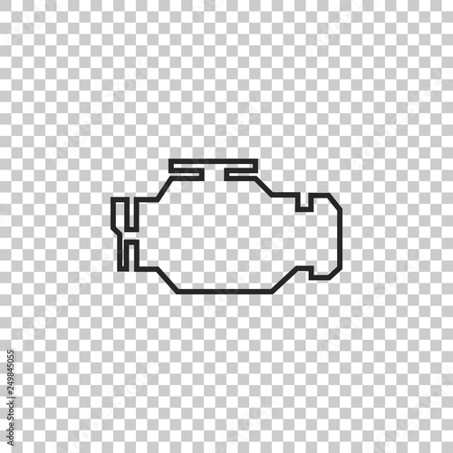 Check engine icon isolated on transparent background. Flat design. Vector Illustration