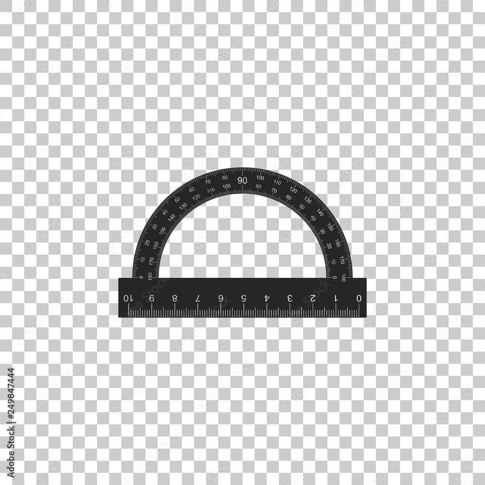 Protractor grid for measuring degrees icon isolated on transparent