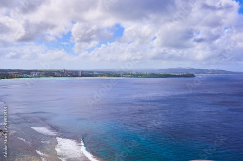 The seascape of  Tumon Bay, Guam, from a high view point. © JinHyun