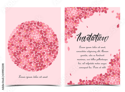 Vector illustration of a circle-shaped flower. Floral background. Set of greeting cards