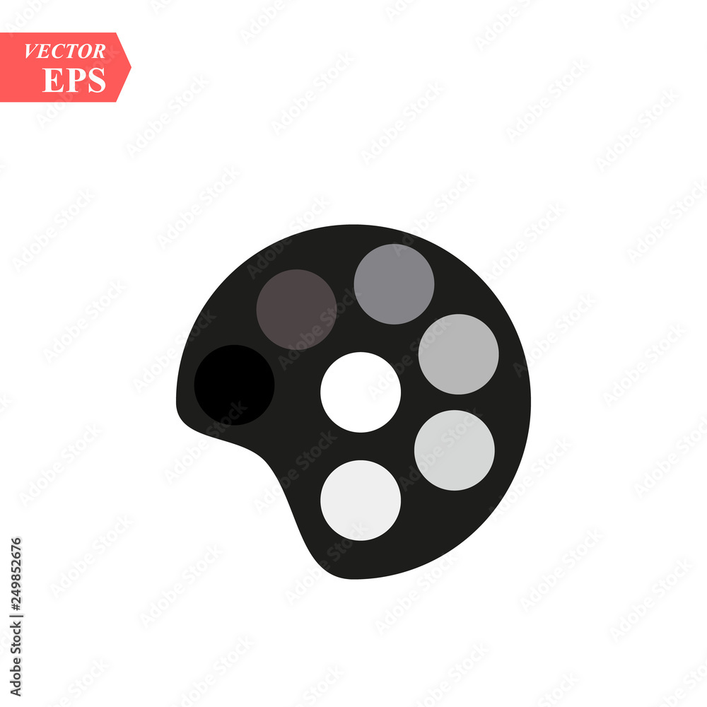 Fototapeta premium Painting Palette Flat Icon On White Background