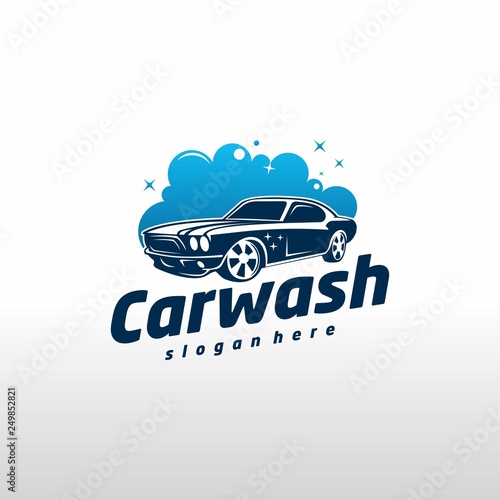 car wash stylized vector symbol, design elements for logo template - Vector