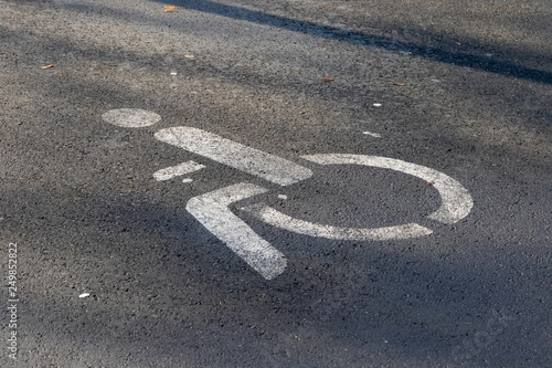 Wheelchair road mark on the ground © Markus