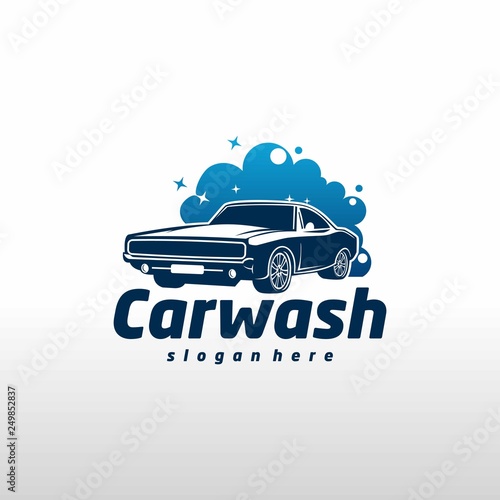 car wash stylized vector symbol, design elements for logo template - Vector