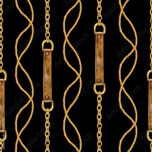 Golden chain glamour seamle...