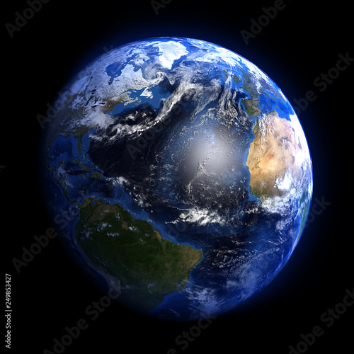 Fototapeta Naklejka Na Ścianę i Meble -  The Earth from space showing the Atlantic ocean. Elements of this image furnished by NASA