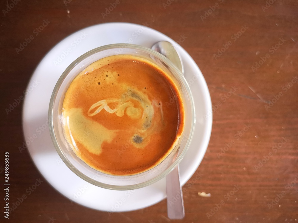 top view of a cup of coffee top view of a cup of coffee