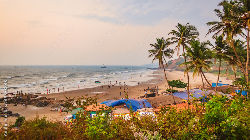 Palolem beach Goa  Top view, south Goa India travel to India image