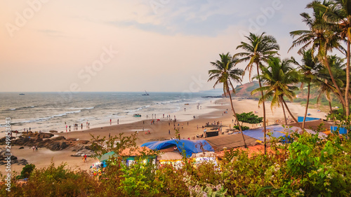 Palolem beach Goa Top view, south Goa India travel to India image