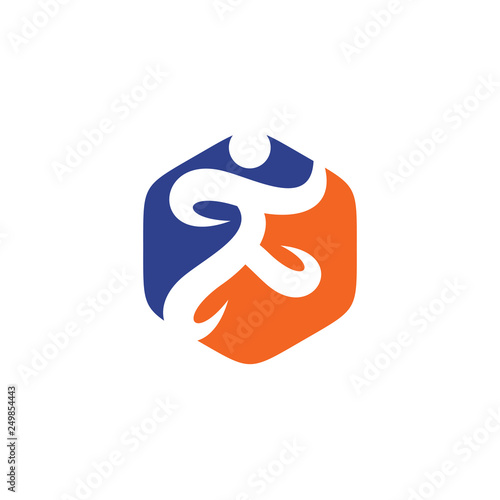 Runner logo design vector template