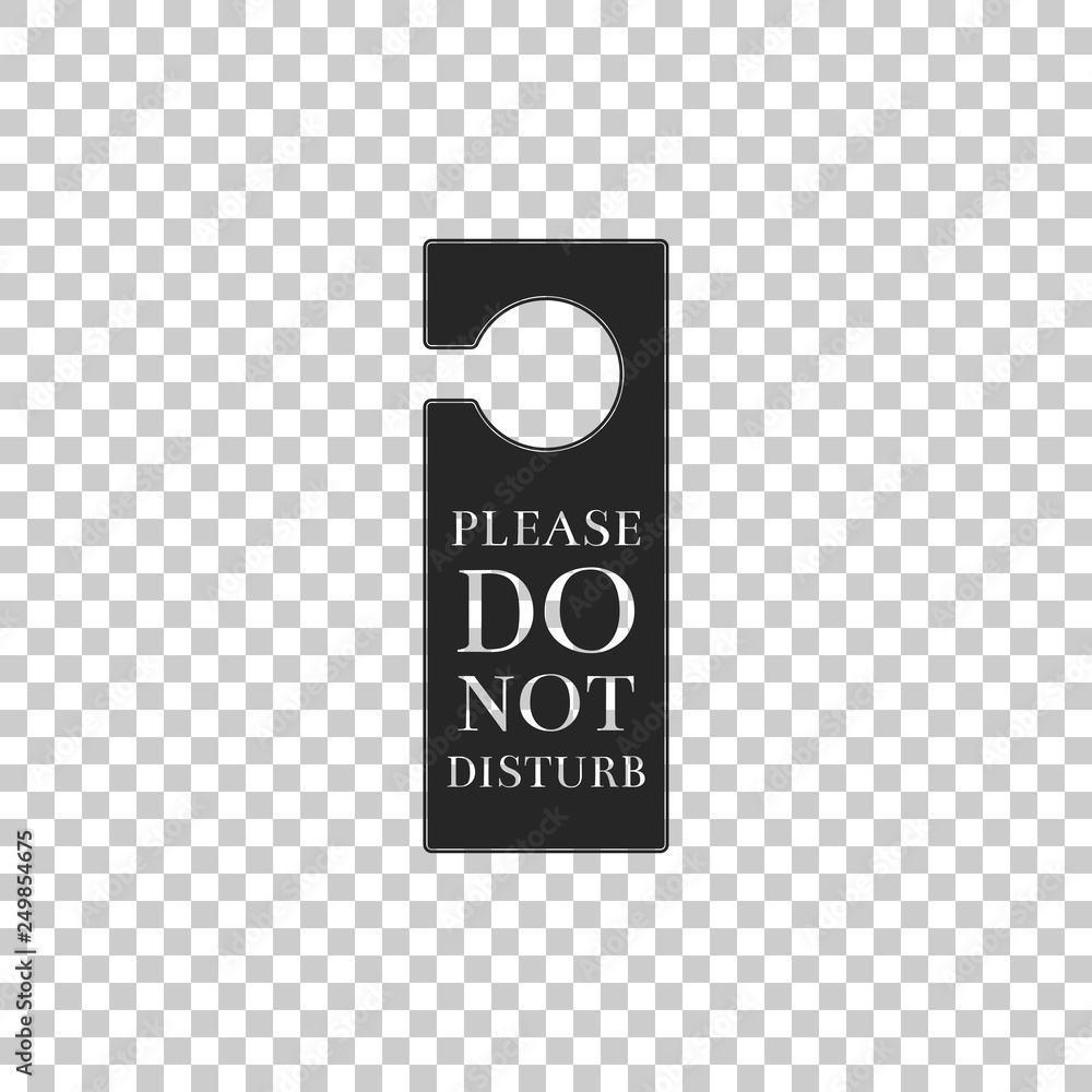 Please do not disturb icon isolated on transparent background. Hotel Door Hanger Tags. Flat design. Vector Illustration