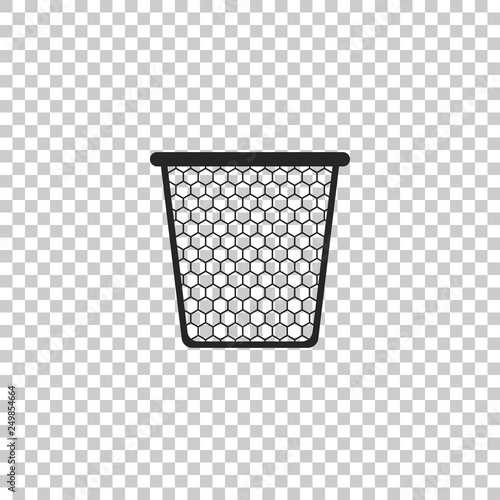 Trash can icon isolated on transparent background. Flat design. Vector Illustration