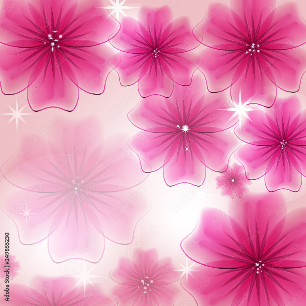 Abstract creative background in the form of bright delicate blooming flowers - Vector Graphics Abstract creative background in the form of bright delicate blooming flowers - Vector Graphics