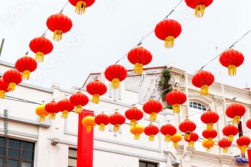 chinese lanterns in the city