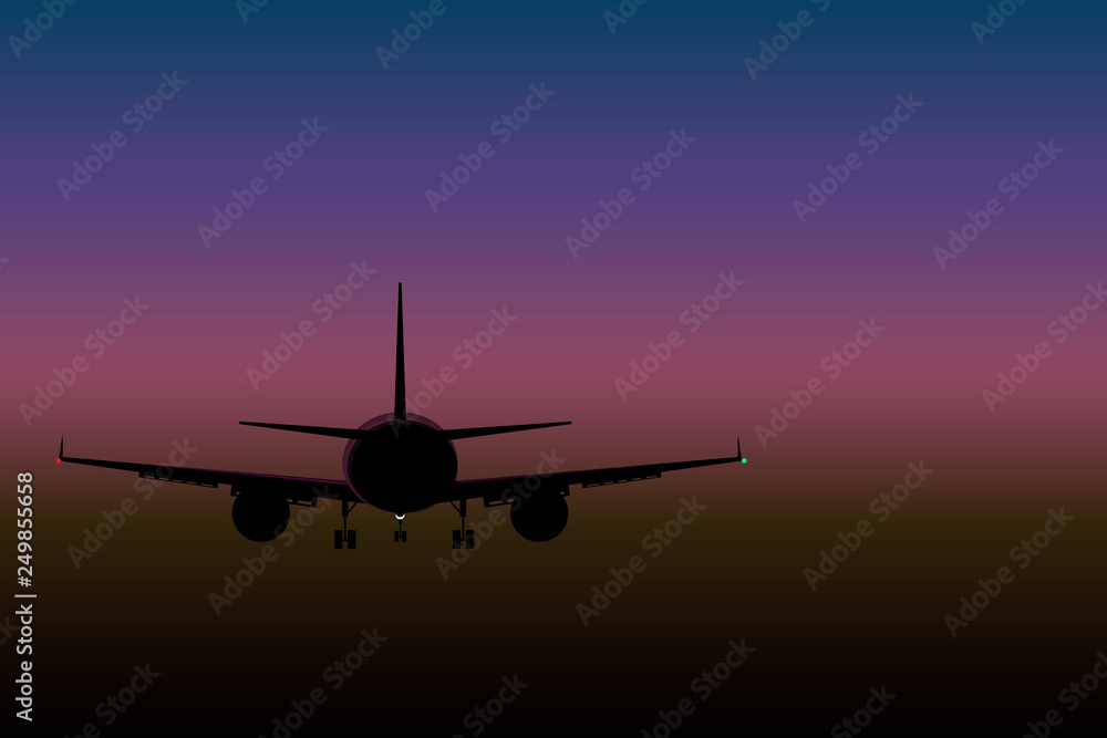 plane in the sky top view at sunset plane in the sky top view at sunset