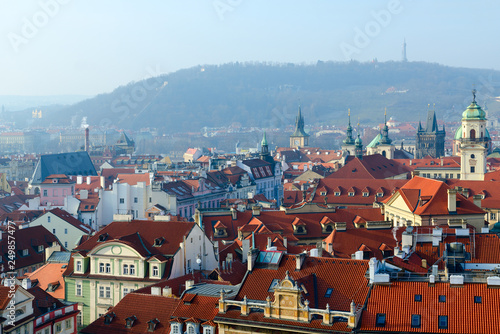 Beautiful top view of historical center of Prague (Stare Mesto), Czech Republic