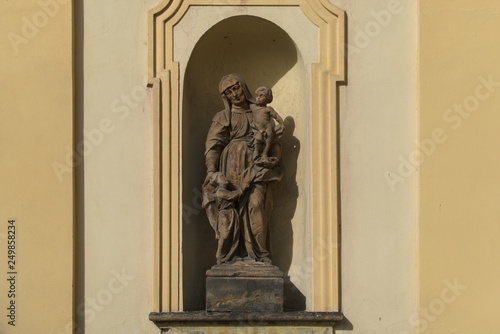 Sculpture of the immaculate virgin Mary in the town of Zatec Czech Republic