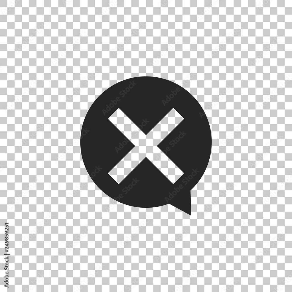 Obraz premium X Mark, Cross in circle icon isolated on transparent background. Check cross mark icon. Flat design. Vector Illustration
