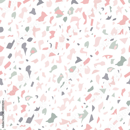 Terrazzo floor, marble surface, seamless pattern, vector illustration