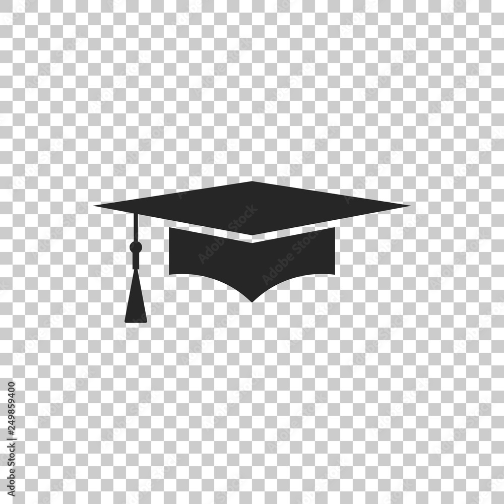 Graduation cap icon isolated on transparent background. Graduation hat