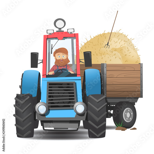 Farmer in a tractor.