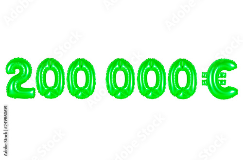 two hundred thousand euros, green color