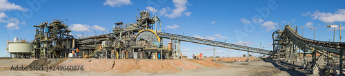 Panoramic view of a copper mine head with equipment in NSW Australia