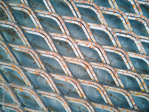 top view of Expanded Metal and rust.
