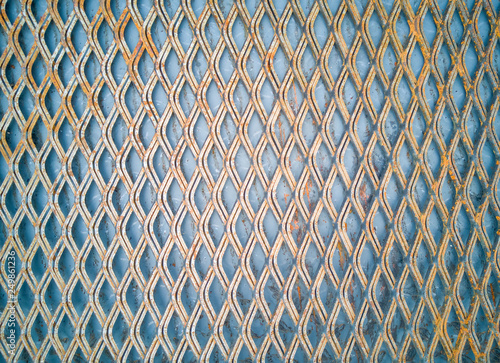 top view of Expanded Metal and rust.
