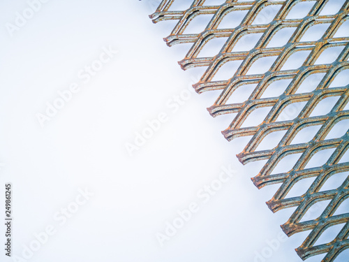 top view of Expanded Metal and rust.