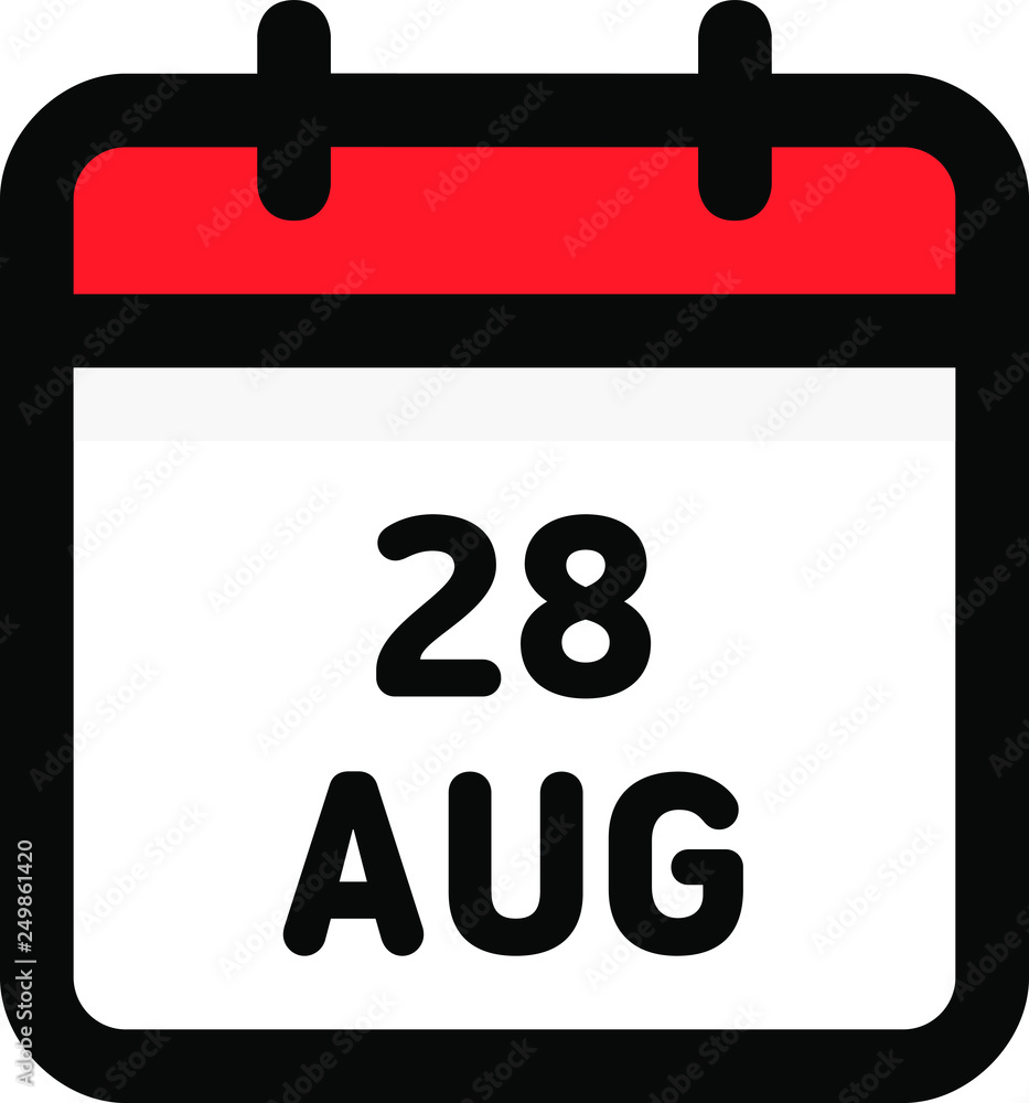 28. August - Calendar Icon - Vector Illustration - Vector 28. August - Calendar Icon - Vector Illustration - Vector